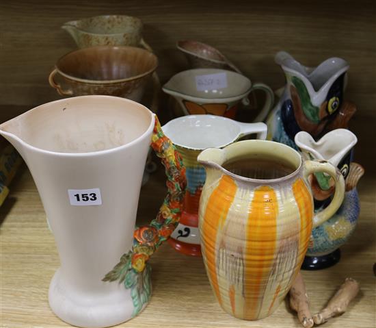 A group of 1930s pottery jugs